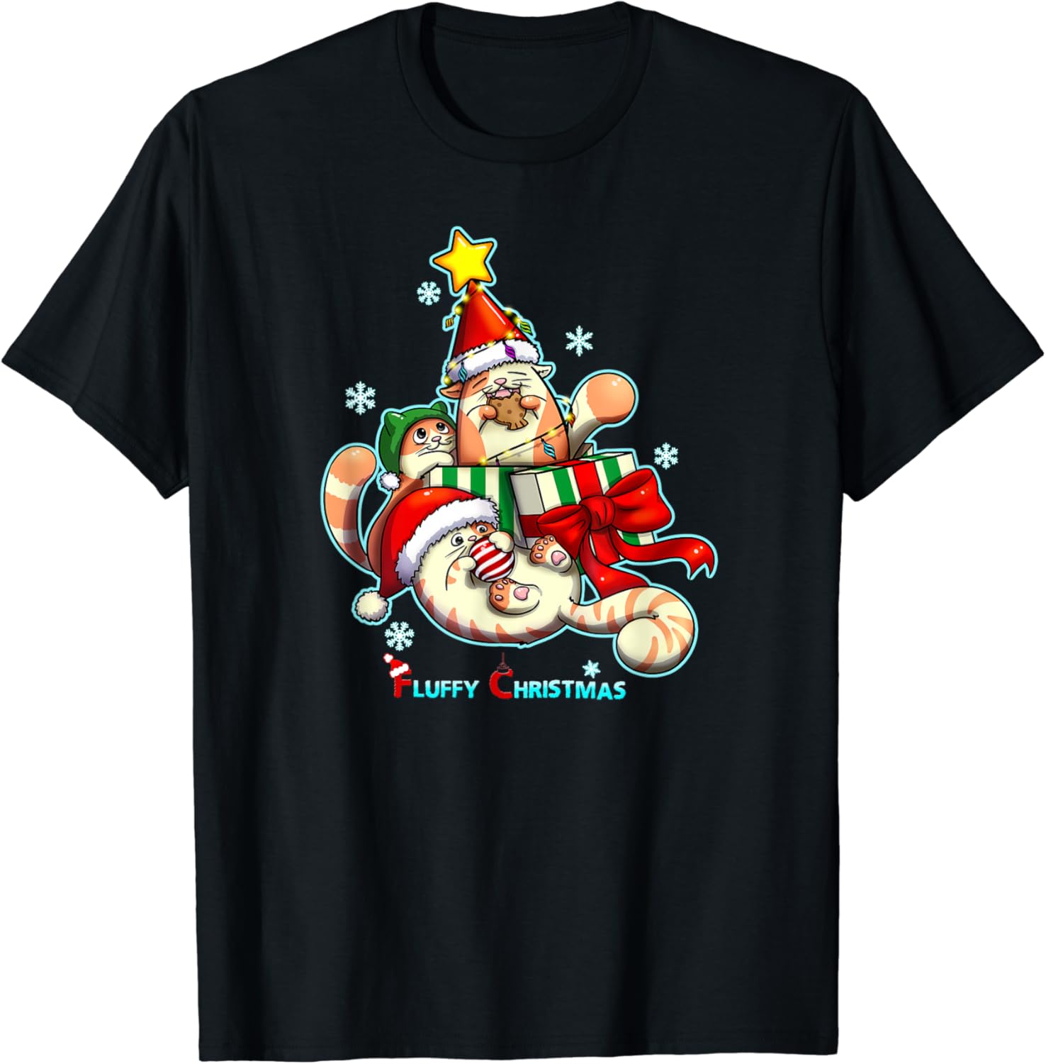 Cute Cat Christmas Catmas TShirt Clothing, Shoes & Jewelry
